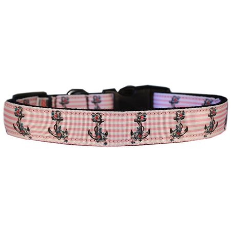MIRAGE PET PRODUCTS Anchors Nylon Dog CollarPink Extra Large 125-280 XL